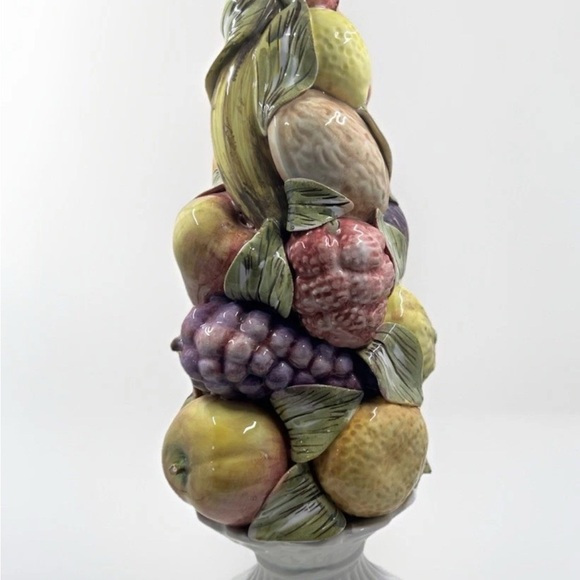 Topiary Fruit Tree w/ Watermelon Glazed Centerpiece Italy 13.5 Inches - Picture 3 of 9